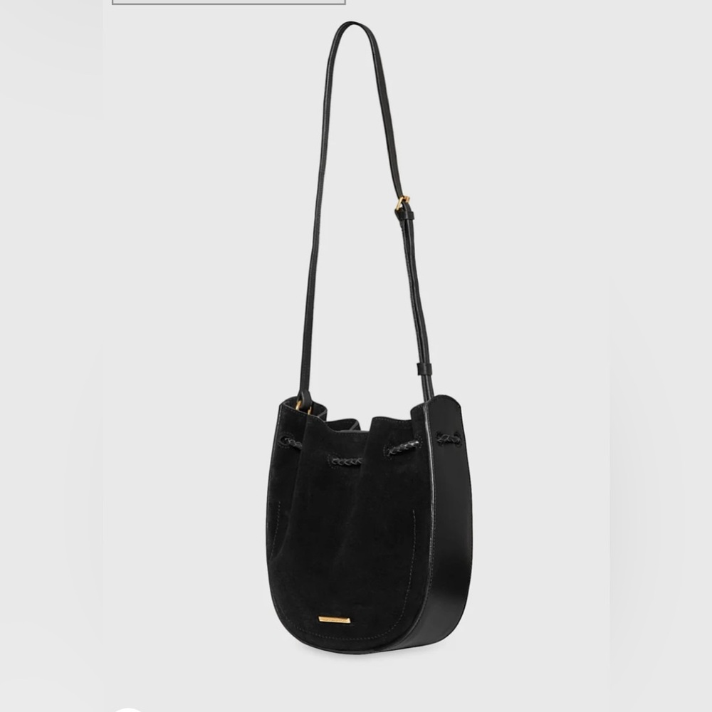Rebecca Minkoff Suede Black Lulu Crossbody Bag - Picture 14 of 14